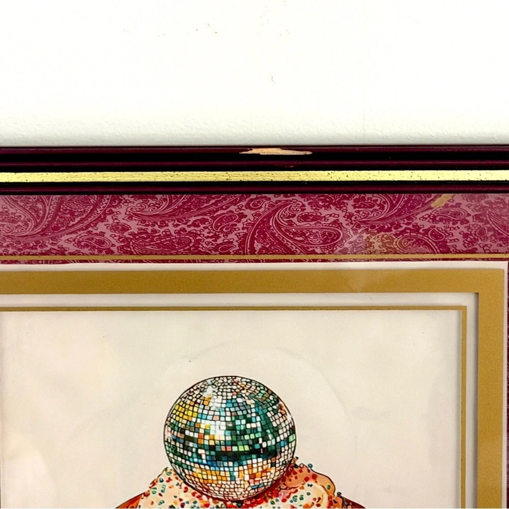 Disco Ball Pancake Stack Glitter Mirror Ball Canvas Art Print Vintage Framed Art